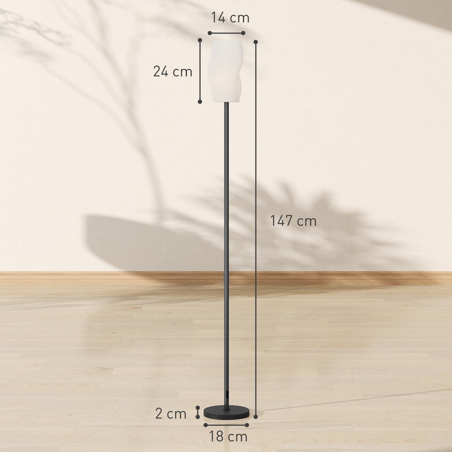 LightGlow Curved Floor Lamp - White