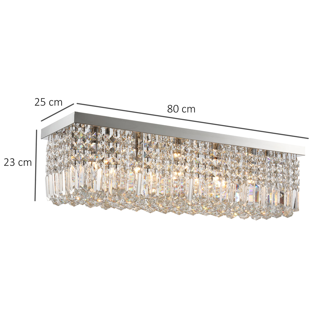 LightGlow Crystal Ceiling Chandelier - Silver
