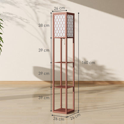 LightGlow Three-Shelf Standing Lamp - Brown/White