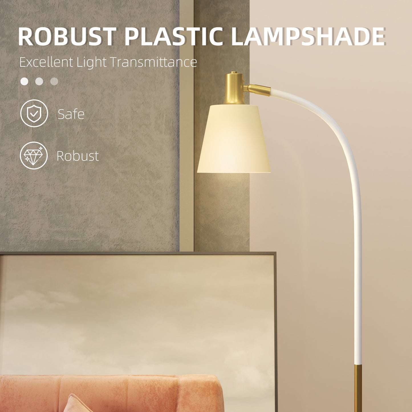 LightGlow Adjustable Floor Lamp - White
