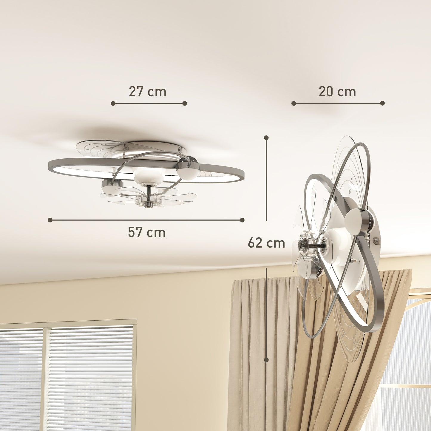 LightGlow Ceiling Fan Light - Silver