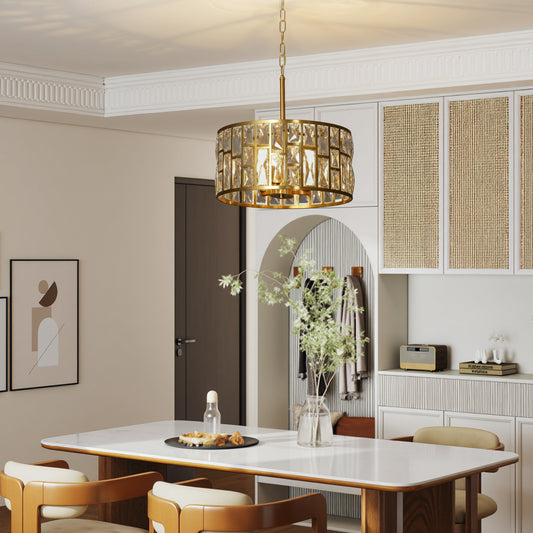 LightGlow Premium 72 Glass Crystallite Chandelier - Gold-Tone