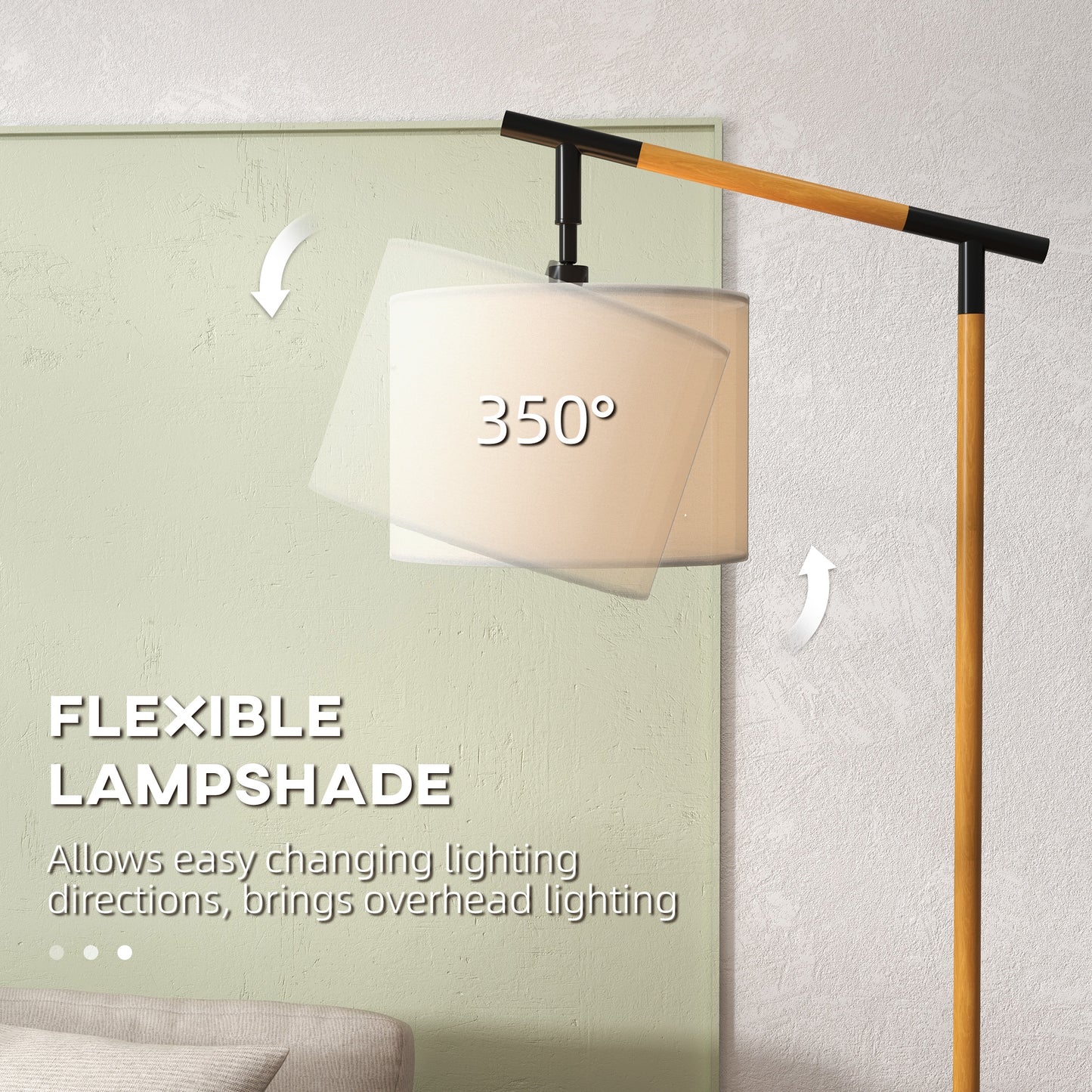 LightGlow Rotating Floor Lamp - Brown