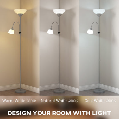 LightGlow Mother Child Floor Lamp - Silver