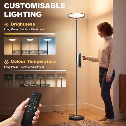 LightGlow Uplighter Floor Lamp - Black