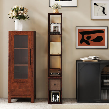 LightGlow Shelf Floor Lamp - Dark Brown