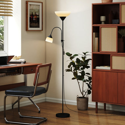 LightGlow Gooseneck Floor Lamp - Black