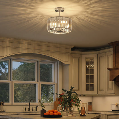 LightGlow Crystal Ceiling Light - Silver