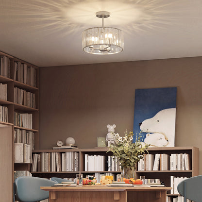 LightGlow Crystal Ceiling Light - Silver