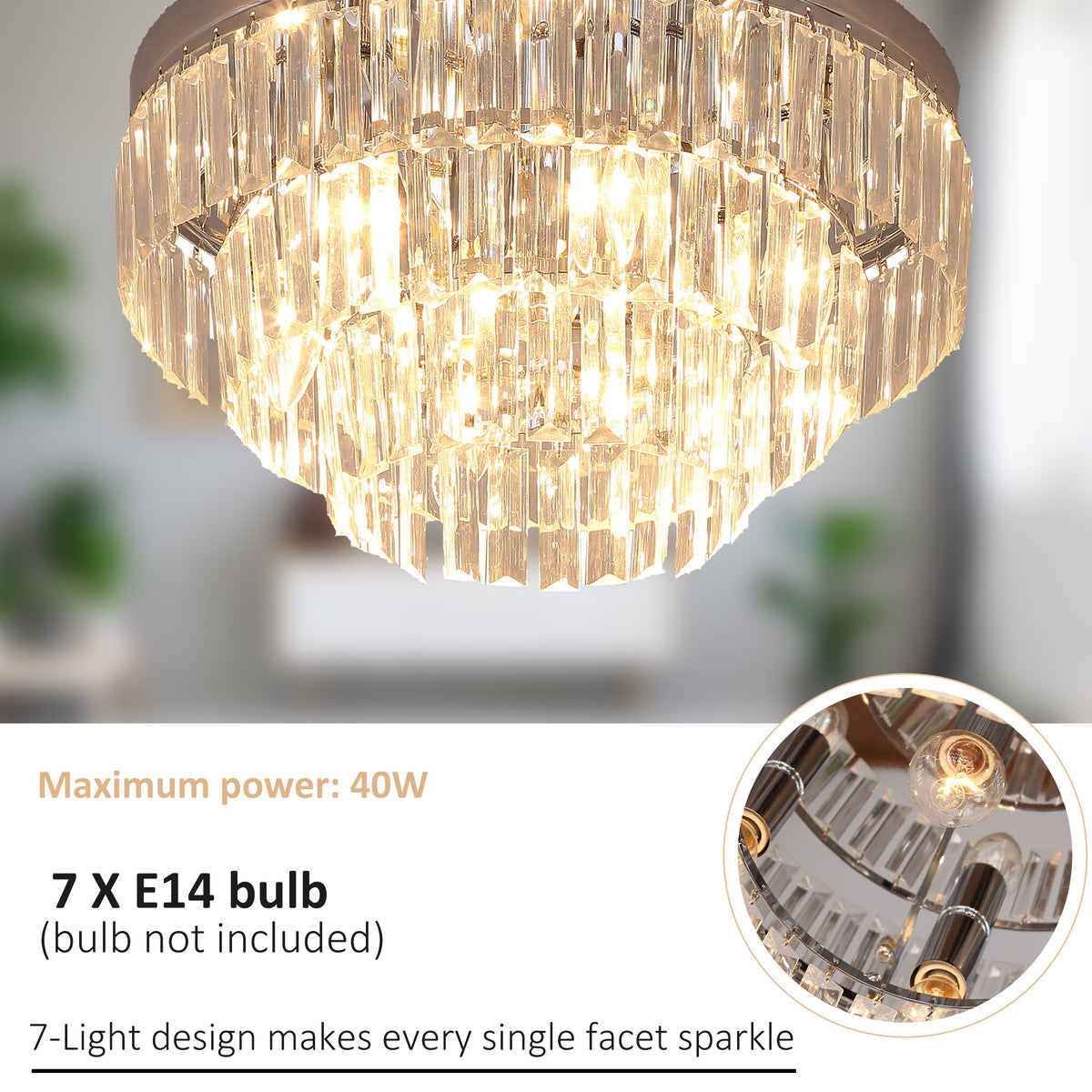 LightGlow Crystallite Ceiling Chandelier
