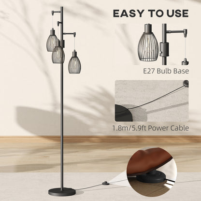 LightGlow 3-Light LED Floor Lamp - Black