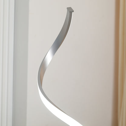 LightGlow Spiral Floor Lamp - Silver