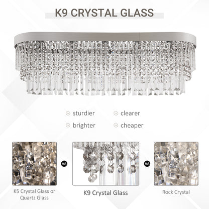 LightGlow Raindrop Crystal Chandelier - Silver