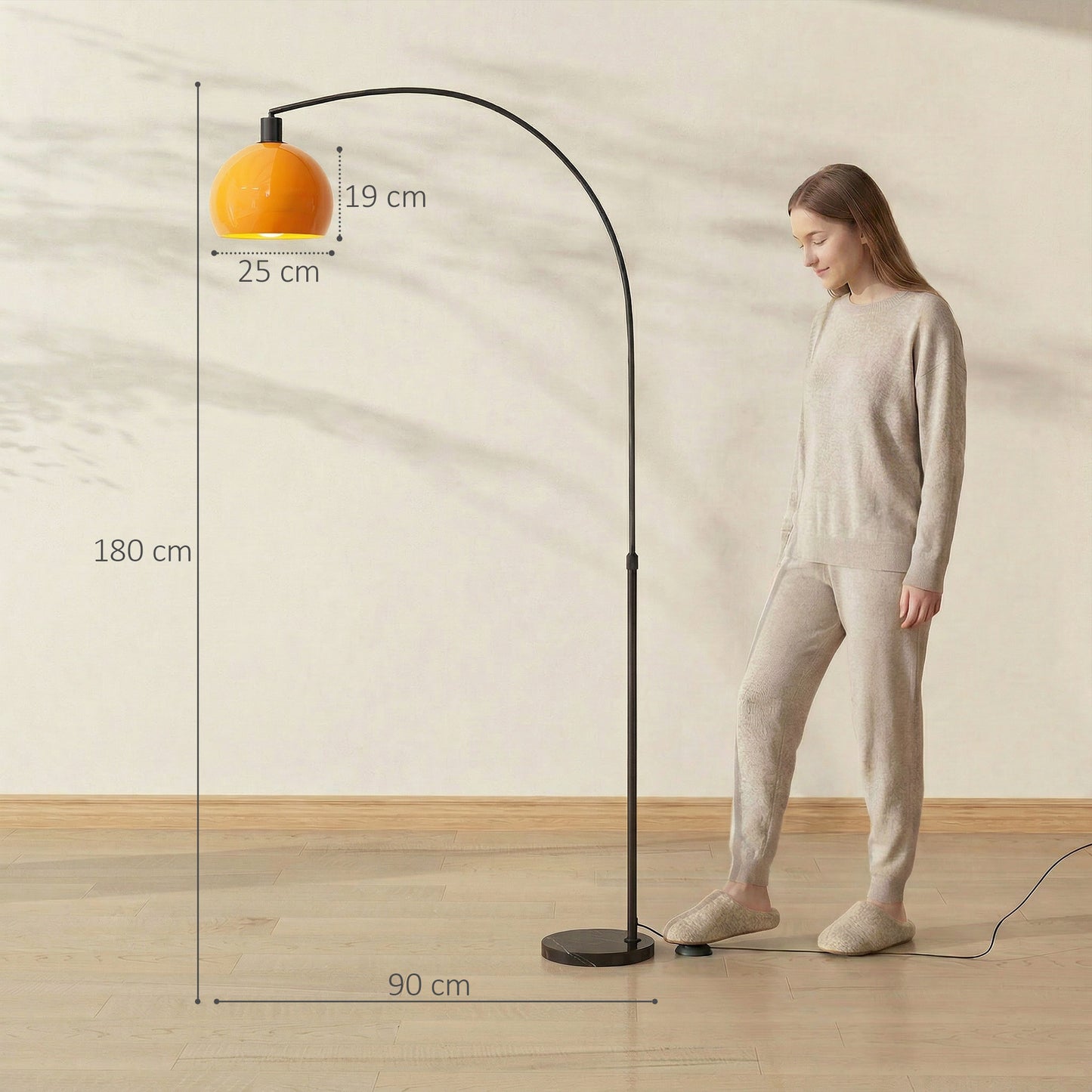 LightGlow Modern Floor Lamp - Black
