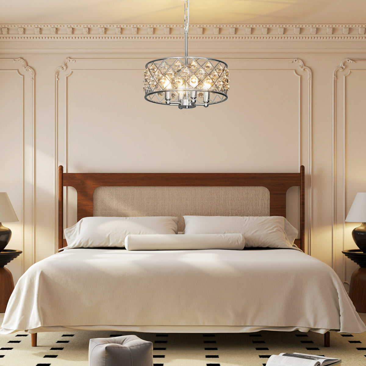 LightGlow Four-Bulb Crystallite Chandelier - Silver-Tone