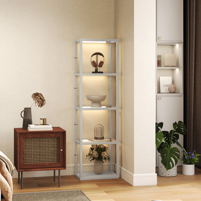 LightGlow Four-Shelf Floor Lamp - Grey