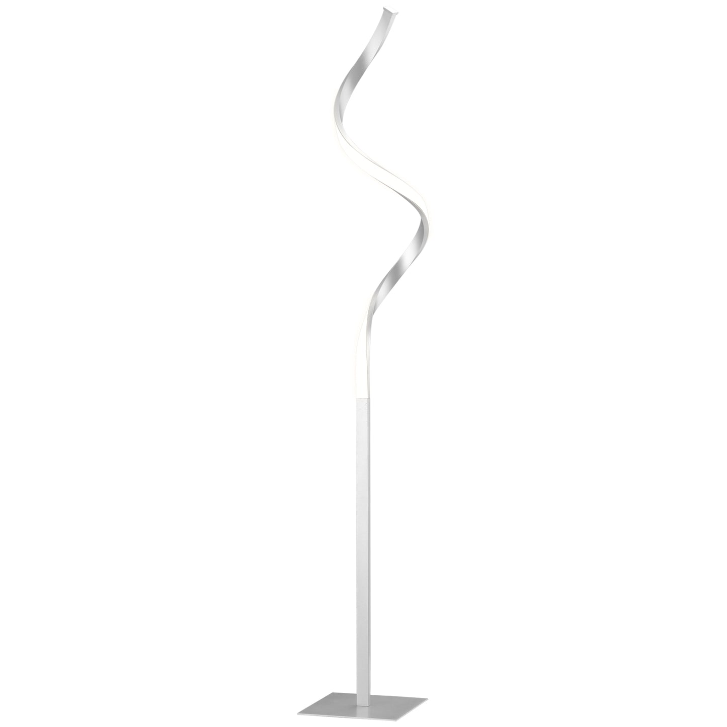 LightGlow Spiral Floor Lamp - Silver