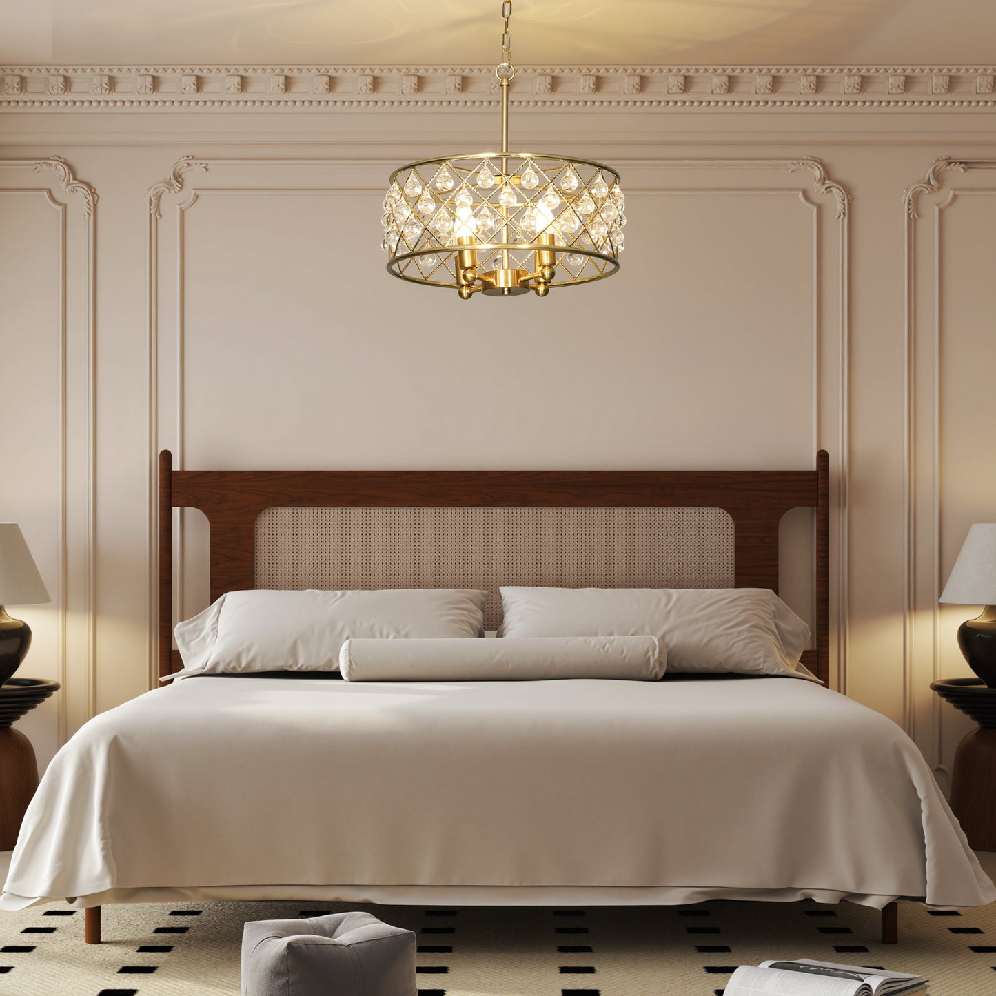 LightGlow Crystallite Four-Bulb Chandelier - Gold
