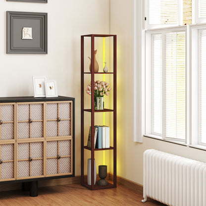 LightGlow RGB Shelf Floor Lamp - Brown