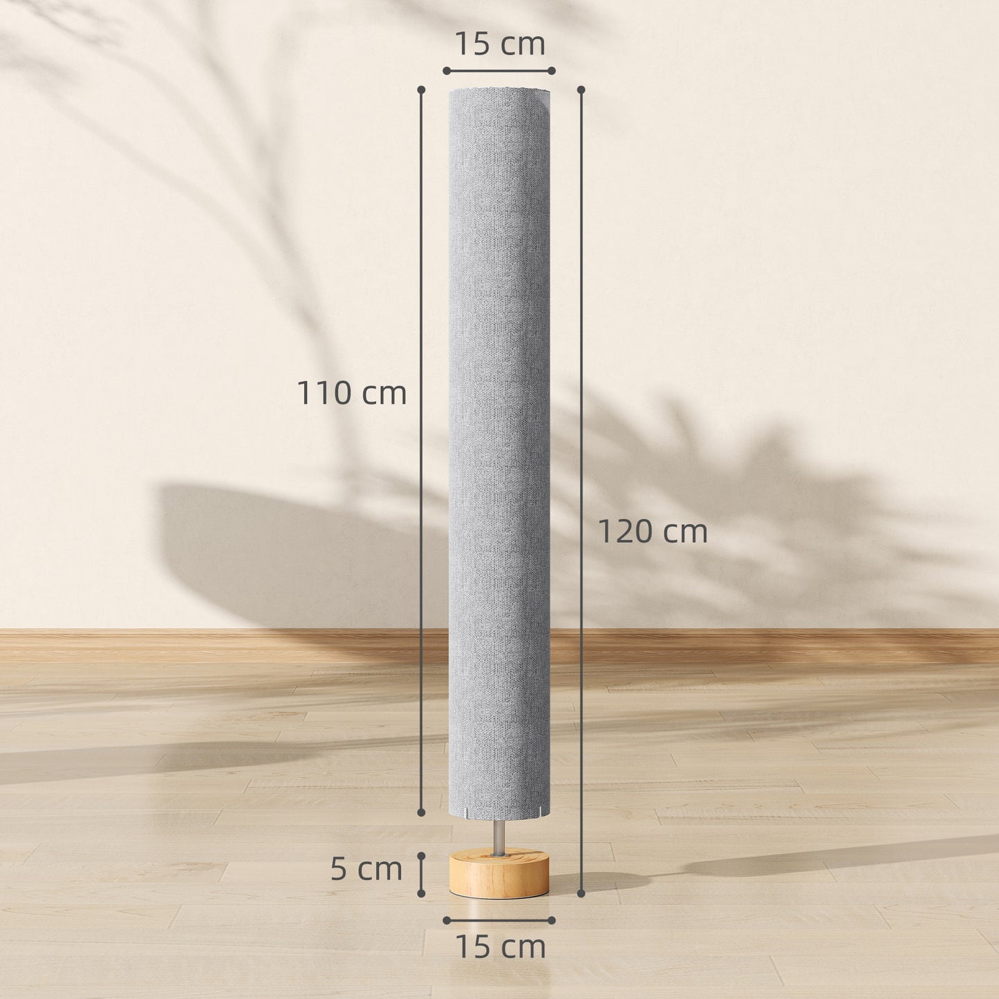 LightGlow Modern Floor Lamp - Grey