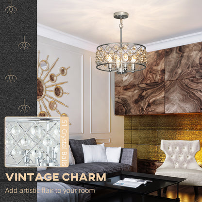 LightGlow Four-Bulb Crystallite Chandelier - Silver-Tone