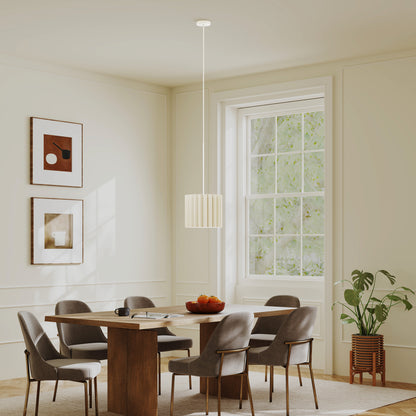 LightGlow Linen Pendant Light - White