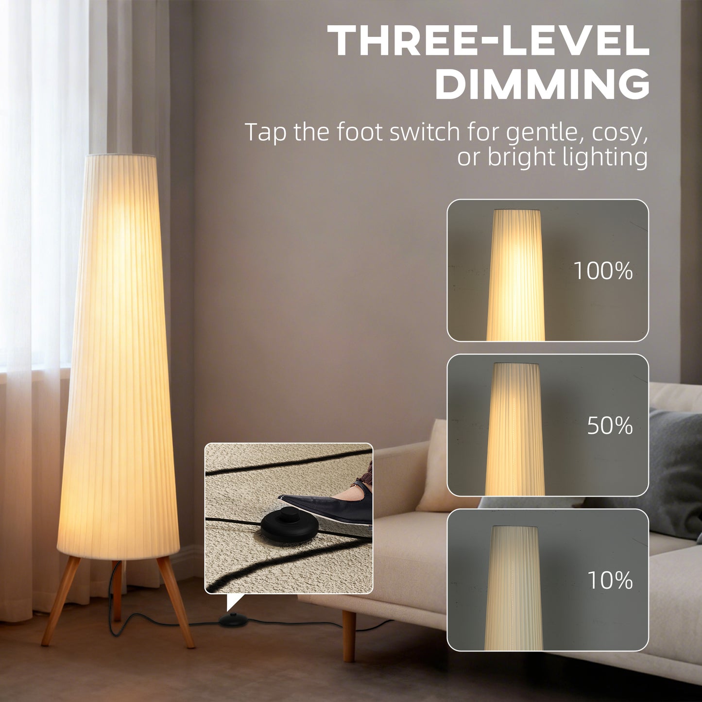 LightGlow Tripod Floor Lamp - White
