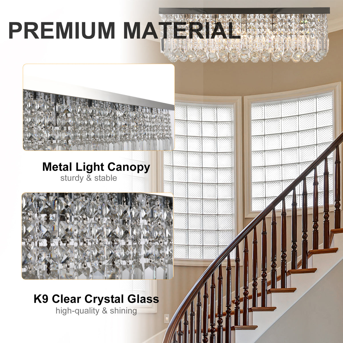 LightGlow Crystal Ceiling Chandelier - Silver
