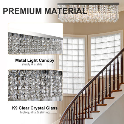 LightGlow Crystal Ceiling Chandelier - Silver