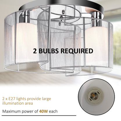 LightGlow Modern Chandelier - White Silver