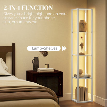 LightGlow Shelf Floor Lamp - White