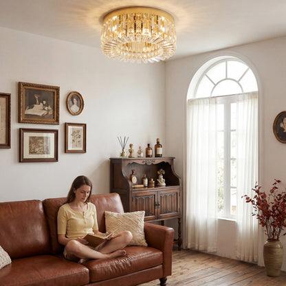 LightGlow Crystal Chandelier - Gold