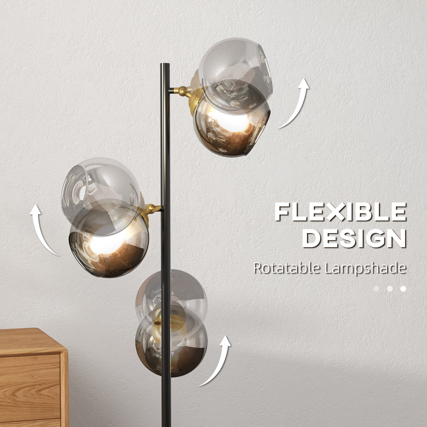 LightGlow Tree Floor Lamp - Grey