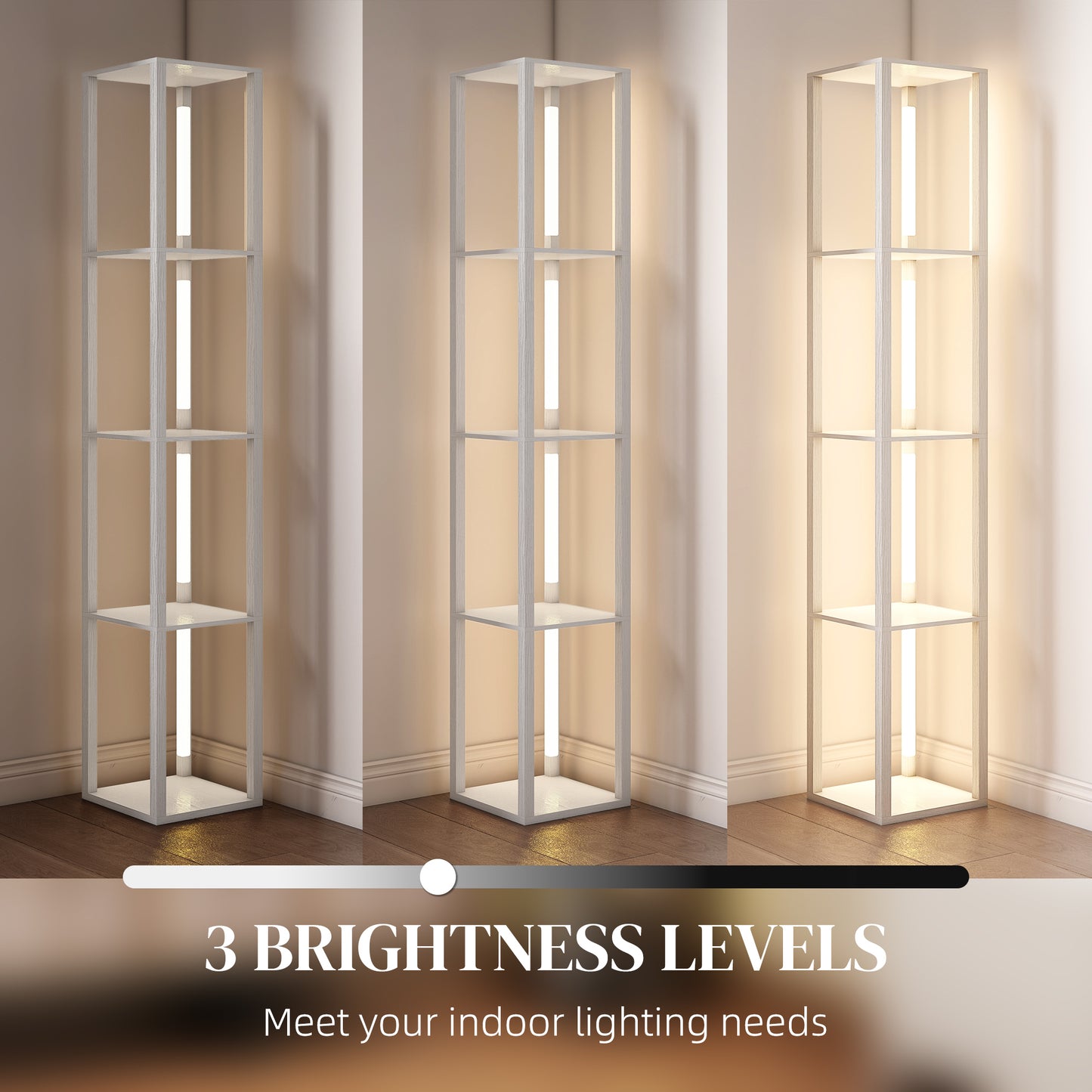 LightGlow Shelf Floor Lamp - White