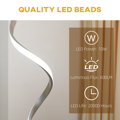 LightGlow Spiral Floor Lamp - Silver