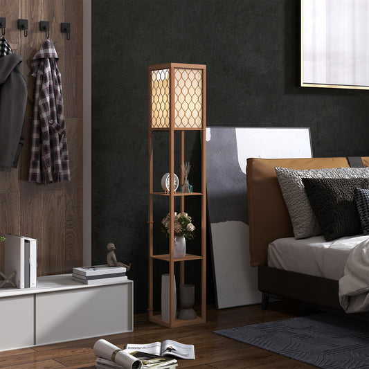 LightGlow Premium Three-Shelf Standing Lamp - Natural