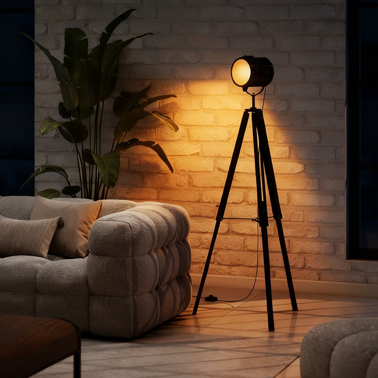 LightGlow Tripod Searchlight Lamp - Black