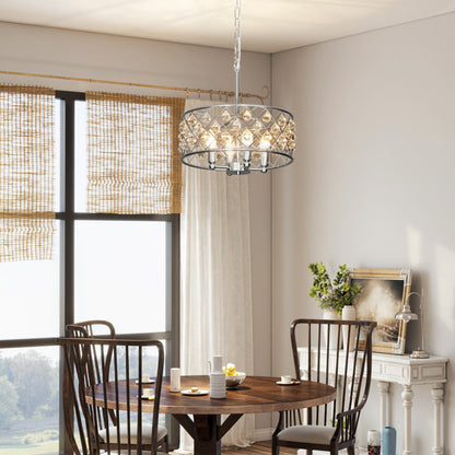 LightGlow Four-Bulb Crystallite Chandelier - Silver-Tone