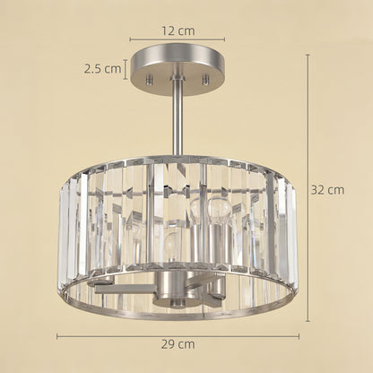 LightGlow Crystal Ceiling Light - Silver