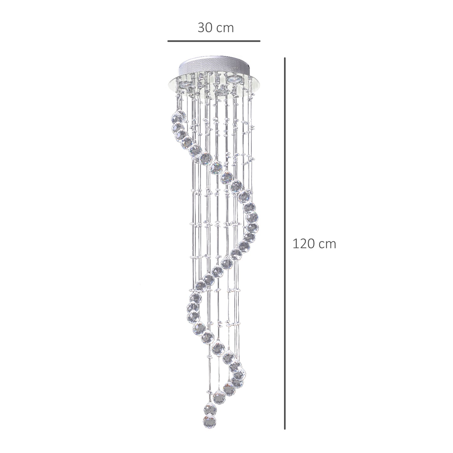 LightGlow Crystal Chandelier - Chrome