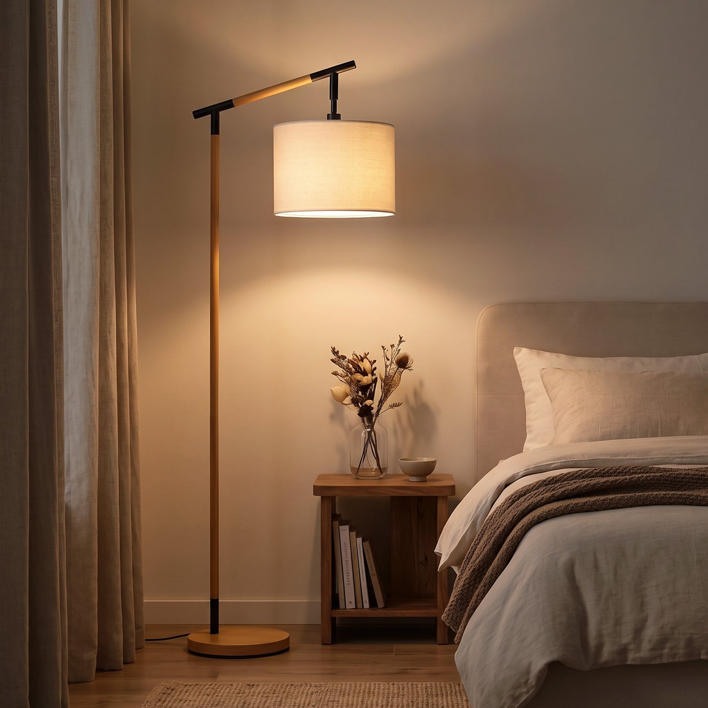 LightGlow Rotating Floor Lamp - Brown