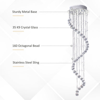 LightGlow Crystal Chandelier - Chrome