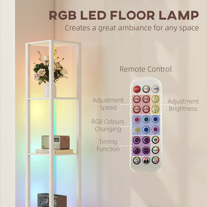 LightGlow RGB Shelf Floor Lamp - White