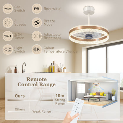 LightGlow LED Ceiling Fan - Gold