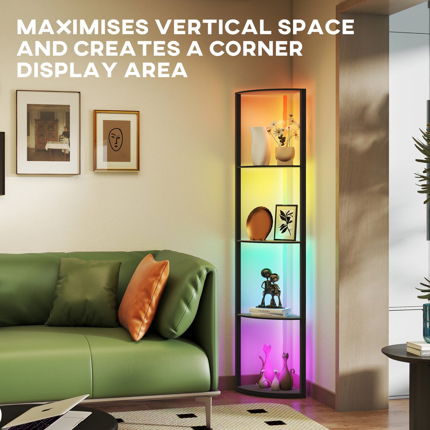 LightGlow RGB Shelf Floor Lamp - Black