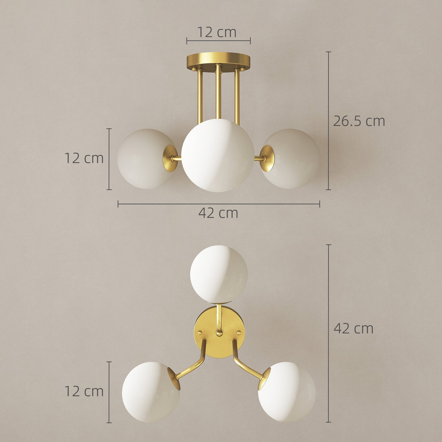 LightGlow Globe Ceiling Light - Gold