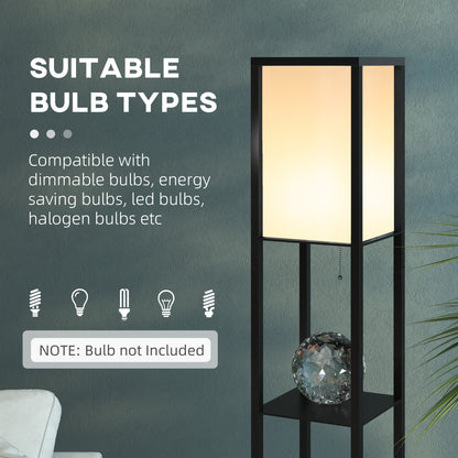 LightGlow 3-Tier Floor Lamp - Black