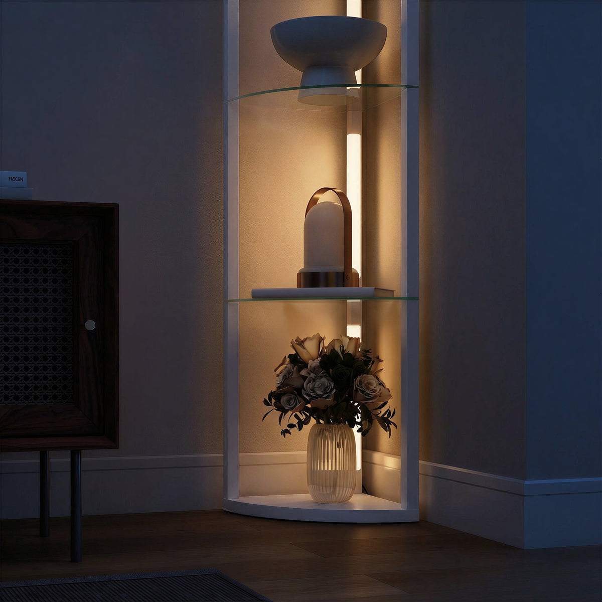 LightGlow Shelf Floor Lamp - Grey