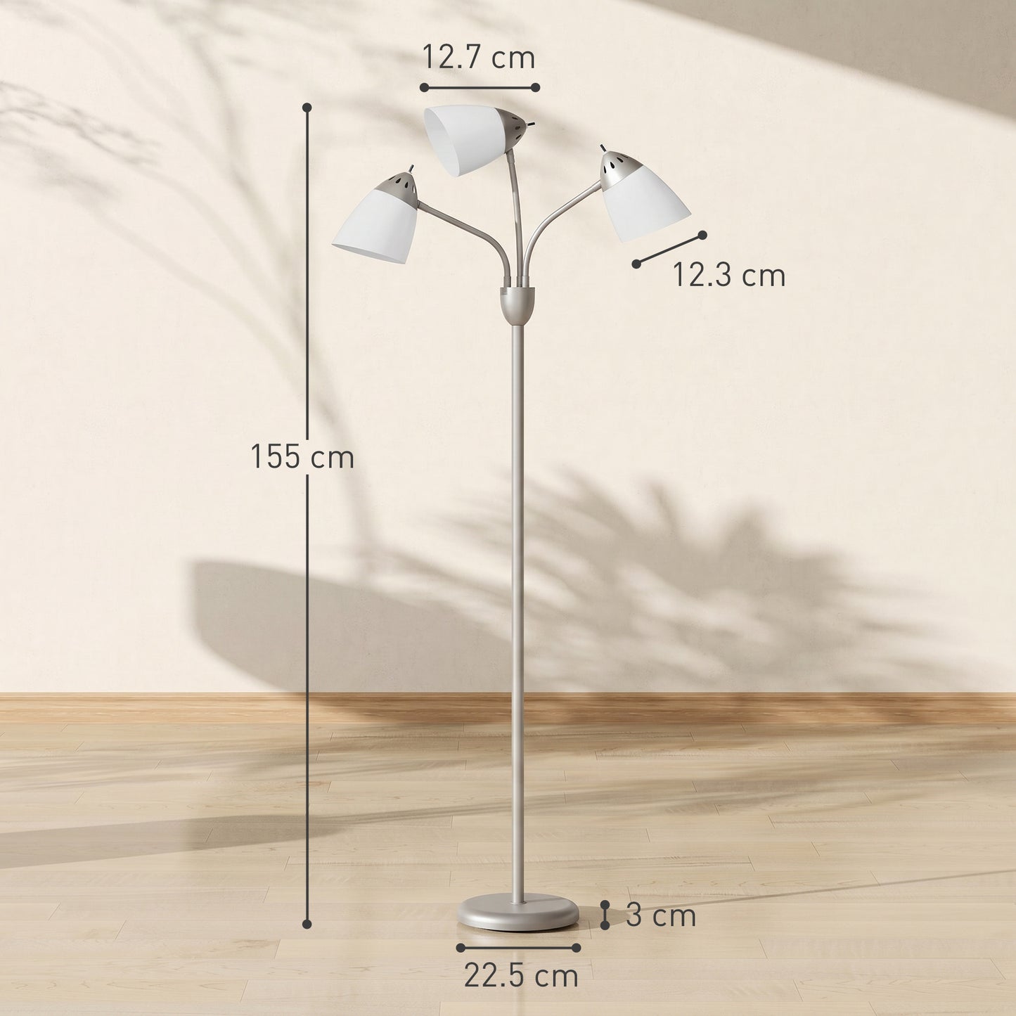 LightGlow Arc Floor Lamp - Silver