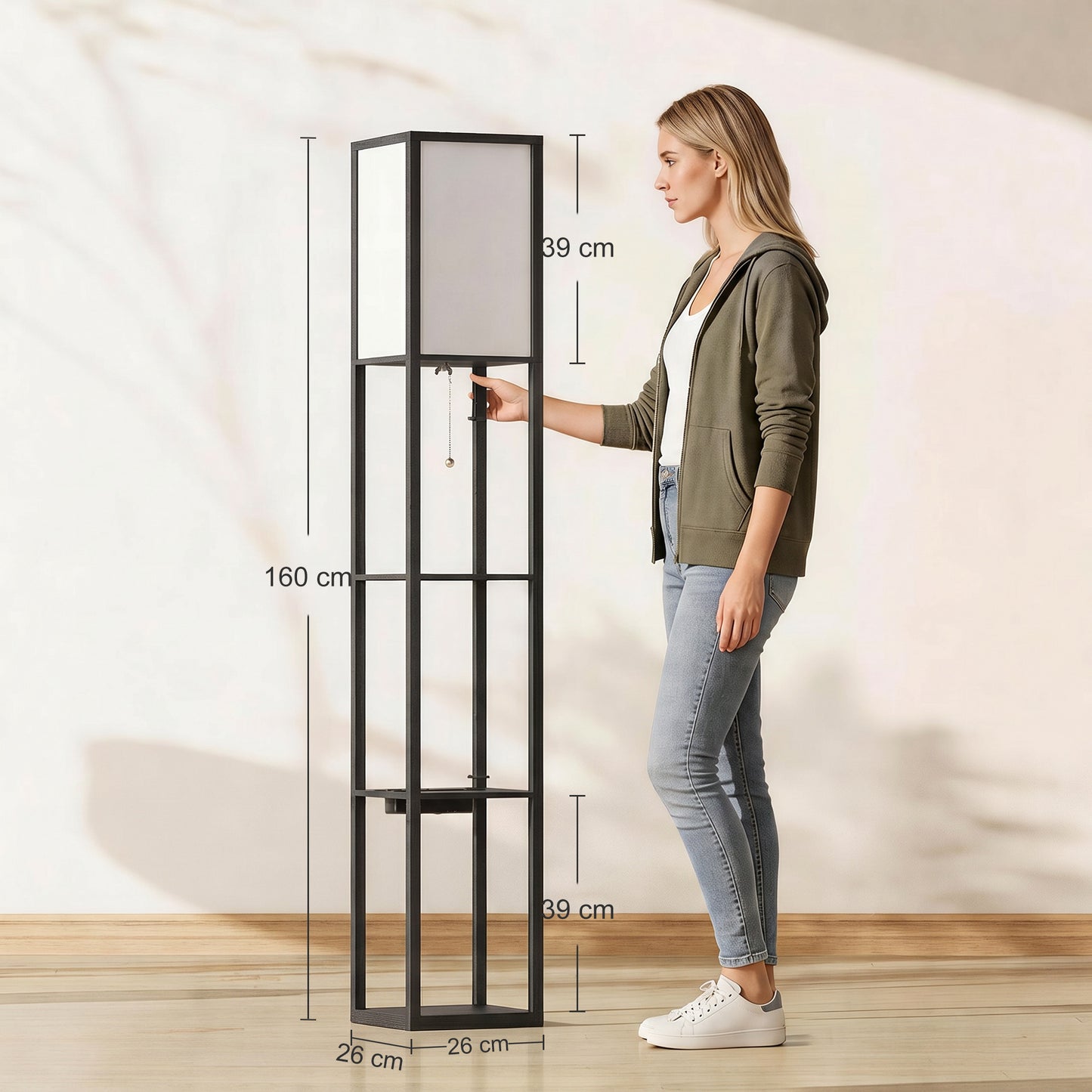 LightGlow 3-Layer Shelf Lamp - Black